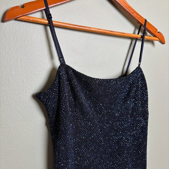 Vtg City Triangles Women Babydoll Slip Dress Sz L Metallic Whimsigoth Grunge 90s - Picture 2 of 14